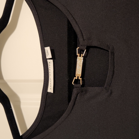 Susan Graver Black Blouse with keyhole detail - Picture 2 of 5